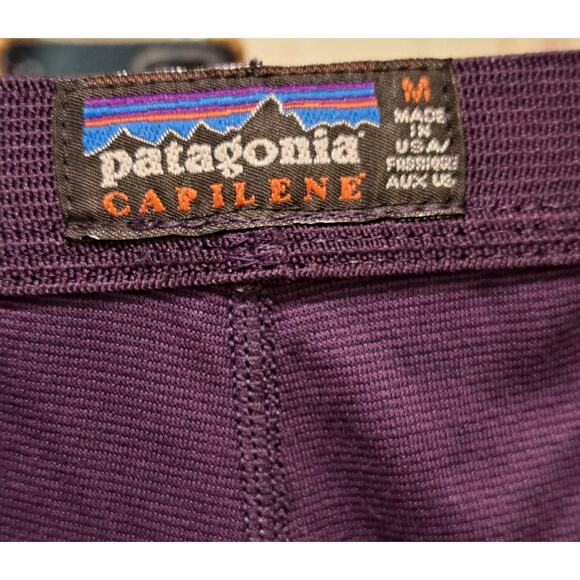 Patagonia Capilene Baselayer Bottoms Leggings Womens M Purple Thermal Warm READ - Picture 1 of 4